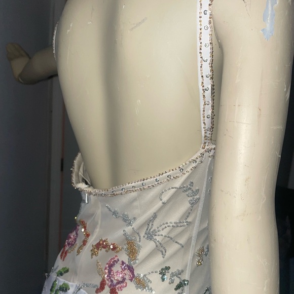 Jovani Embellished Floral Beaded Dress - Picture 4 of 6